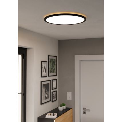 Eglo - LED RGBW Ljusreglerad vägglampa för badrum LED/16,8W/230V 2700-6500K diameter 50 cm IP44 svart ZigBee