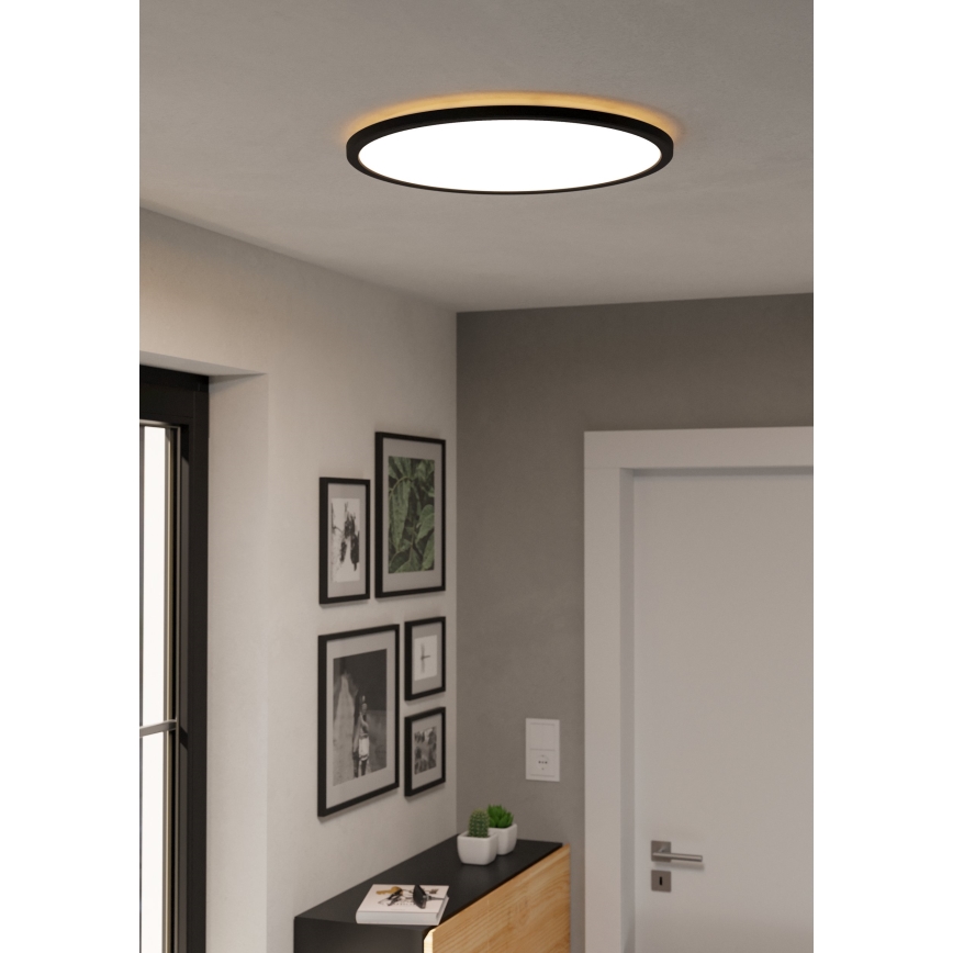 Eglo - LED RGBW Ljusreglerad vägglampa för badrum LED/16,8W/230V 2700-6500K diameter 50 cm IP44 svart ZigBee