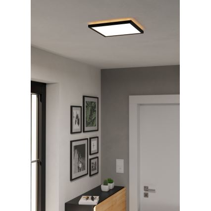 Eglo - LED RGBW Ljusreglerad vägglampa för badrum LED/13,4W/230V 2700-6500K 29x29 cm IP44 svart