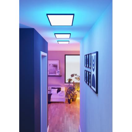 Eglo - LED RGBW Ljusreglerad vägglampa för badrum LED/17,2W/230V 2700-6500K 30x57cm IP44 svart ZigBee