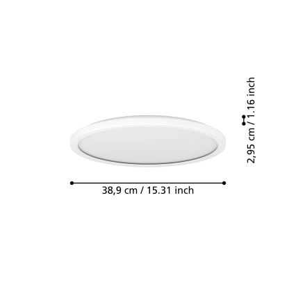 Eglo - LED RGBW Ljusreglerad vägglampa för badrum LED/18,5W/230V 2700-6500K diameter 38,9cm IP44 vit ZigBee