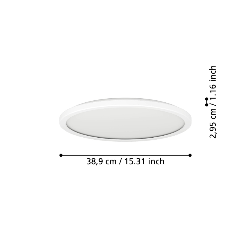 Eglo - LED RGBW Ljusreglerad vägglampa för badrum LED/18,5W/230V 2700-6500K diameter 38,9cm IP44 vit ZigBee