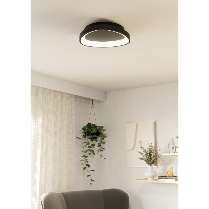Eglo - LED Dimbar taklampa LED/12W/230V 2700-6500K svart + fjärrkontroll