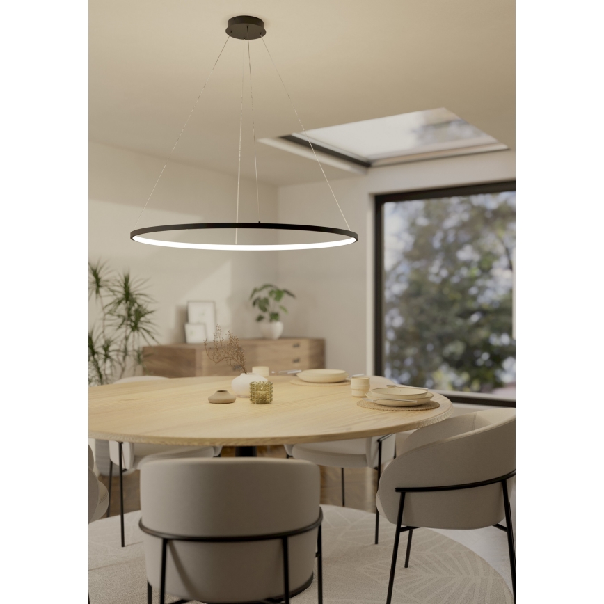 Eglo - LED ljusreglerad ljuskrona på textilsladd LED/40W/230V 2700-6500K svart + fjärrkontroll