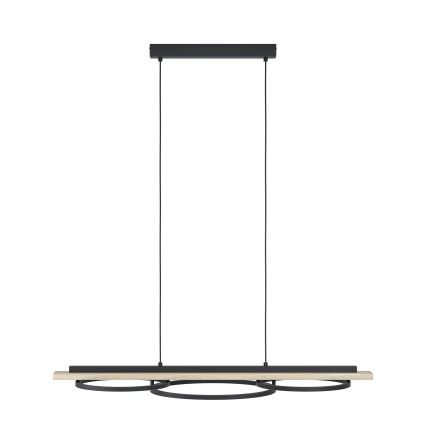 Eglo - LED ljusreglerad ljuskrona på textilsladd 2xLED/12,5W/230V+1xLED/15,5W 3000K beige/svart