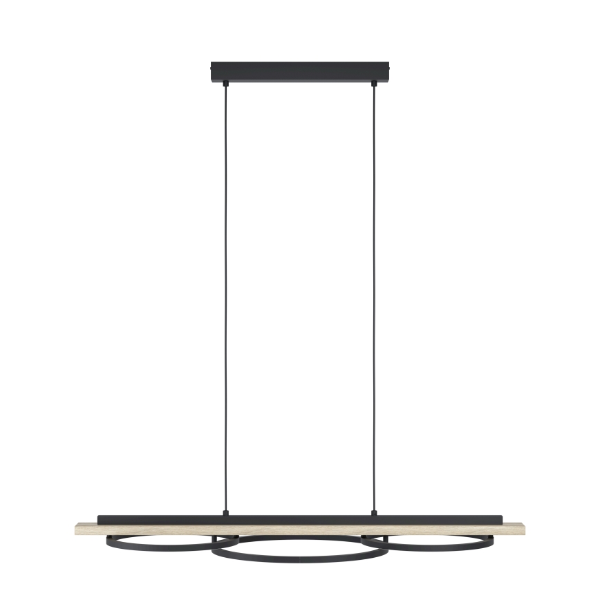 Eglo - LED ljusreglerad ljuskrona på textilsladd 2xLED/12,5W/230V+1xLED/15,5W 3000K beige/svart