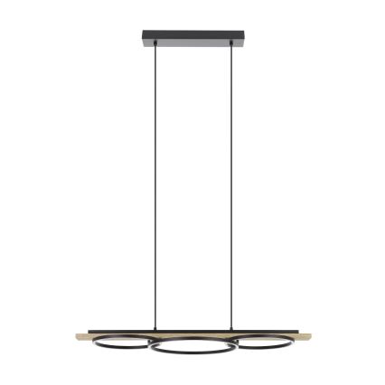 Eglo - LED ljusreglerad ljuskrona på textilsladd 2xLED/12,5W/230V+1xLED/15,5W 3000K beige/svart