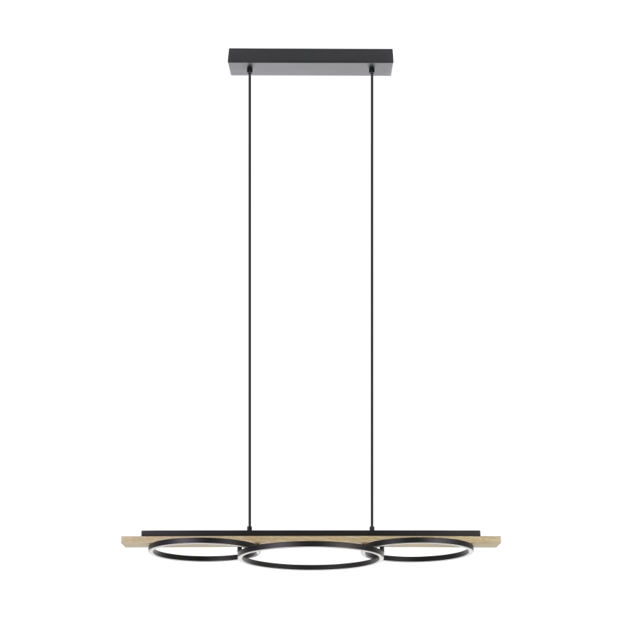 Eglo - LED ljusreglerad ljuskrona på textilsladd 2xLED/12,5W/230V+1xLED/15,5W 3000K beige/svart