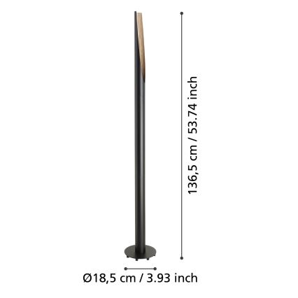 Eglo  - LED golvlampa 1xGU10/4,5W/230V 3000K svart/brun