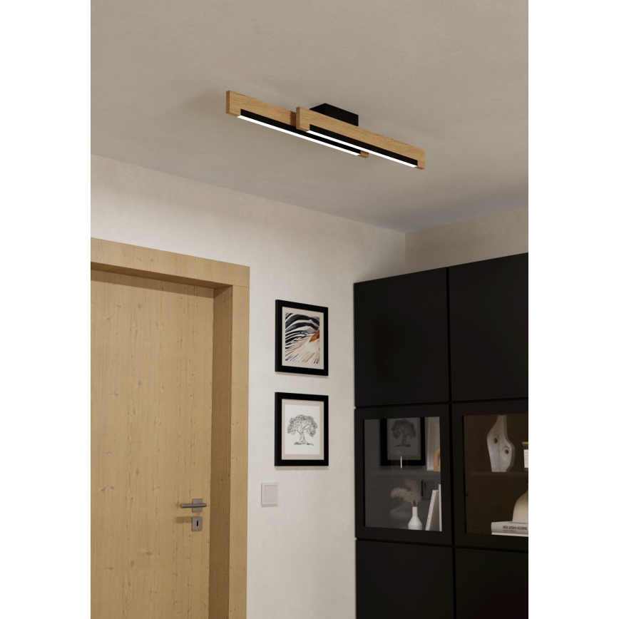 Eglo - LED Dimbar taklampa 2xLED/10W/230V 3000K svart/beige