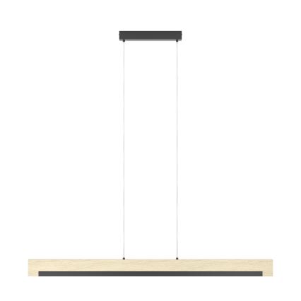 Eglo - LED ljusreglerad ljuskrona på textilsladd LED/25,5W/230V 3000K svart/beige