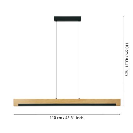 Eglo - LED ljusreglerad ljuskrona på textilsladd LED/25,5W/230V 3000K svart/beige