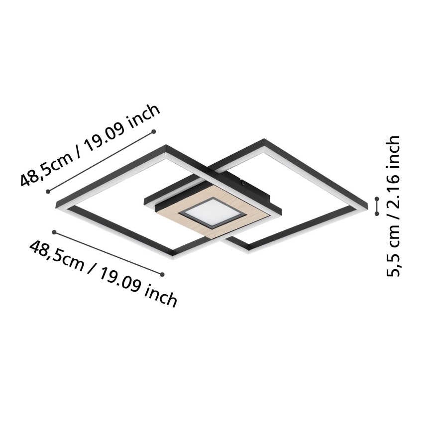 Eglo - LED Dimbar taklampa 2xLED/17W/230V +1xLED/4,2W 2700-6500K + fjärrkontroll