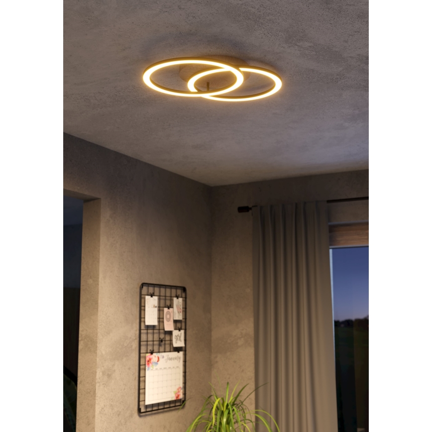 Eglo - LED Dimbar taklampa 2xLED/16W/230V 2700-6500K beige/svart ZigBee