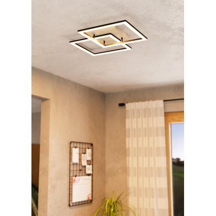 Eglo - Dimbar LED ytmonterad ljuskrona 4xLED/32W/230V 2700-6500K brun/svart