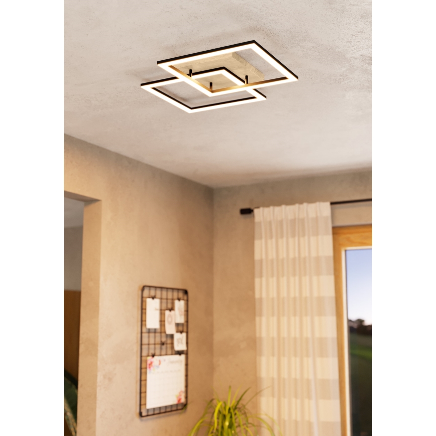 Eglo - Dimbar LED ytmonterad ljuskrona 4xLED/32W/230V 2700-6500K brun/svart