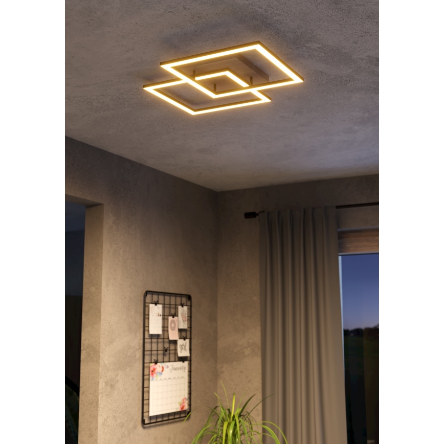 Eglo - Dimbar LED ytmonterad ljuskrona 4xLED/32W/230V 2700-6500K brun/svart