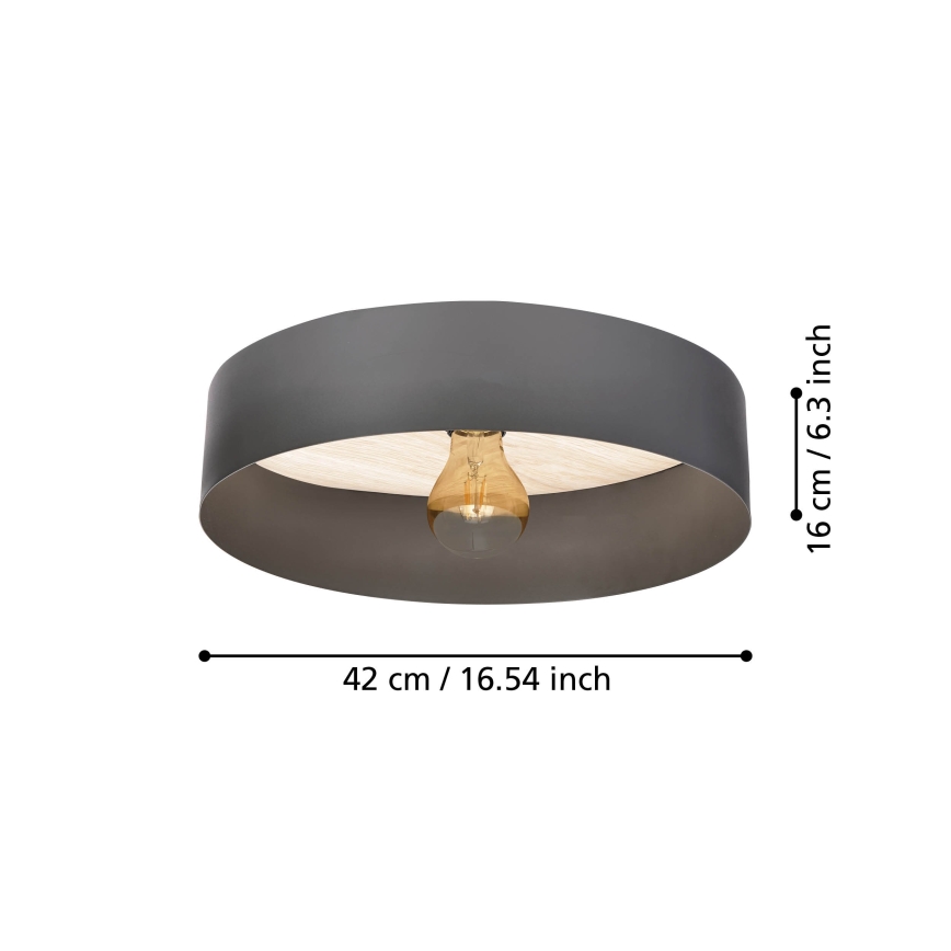 Eglo - Taklampa 1xE27/40W/230V grå
