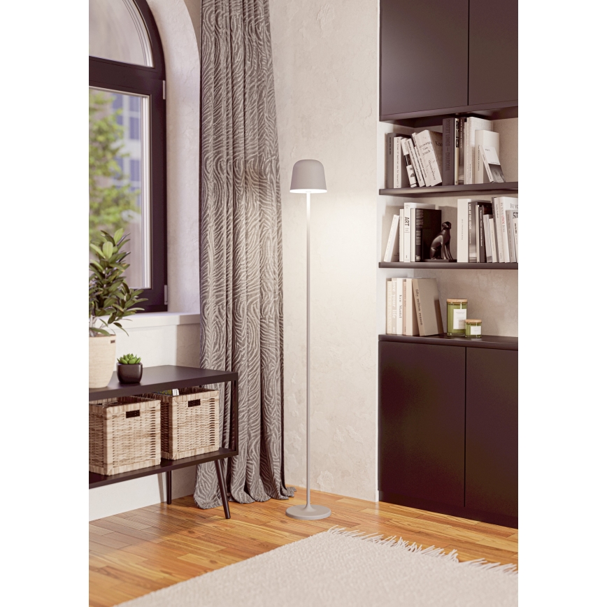 Eglo - LED Ljusreglerad utomhus uppladdningsbar golvlampa LED/4,3W/5V 2400/3000/4000K IP54 grå