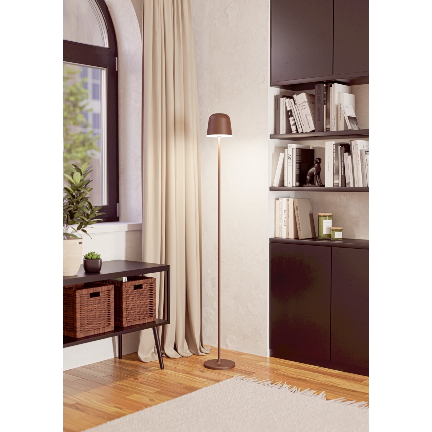 Eglo - LED Ljusreglerad utomhus uppladdningsbar golvlampa LED/4,3W/230V 2400/3000/4000K IP54 brun