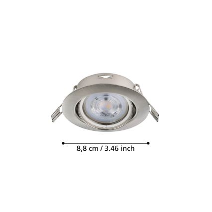 Eglo - KIT 3x LED infälld belysning 1xGU10/4W/230V matt krom