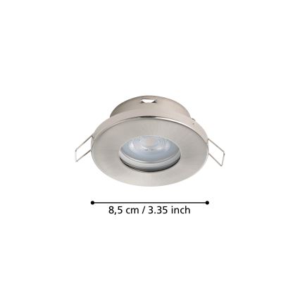 Eglo - KIT 3xLED Badrum infälld lampa 1xGU10/4W/230V IP44 matt krom