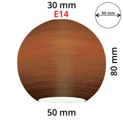 EGLO 90251 - Ersättningsglas för ljuskrona. bordslampa, taklampa och spotlight MY CHOICE E14 diameter 9 cm brun torkad