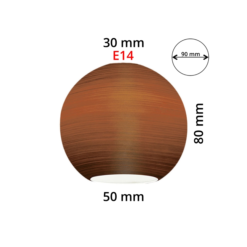 EGLO 90251 - Reservglas för taklampa, bordslampa, takarmatur och spotlampa MY CHOICE E14 Ø 9 cm brun tonad