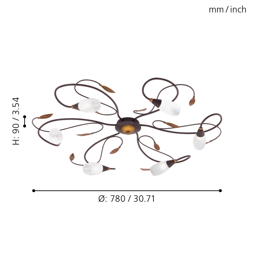 EGLO 90697 - Ljuskrona GERBERA1 6xG9/40W
