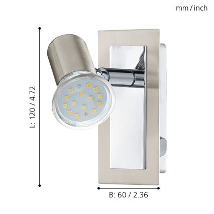 EGLO - Väggspotlight 1xGU10//3W/230V