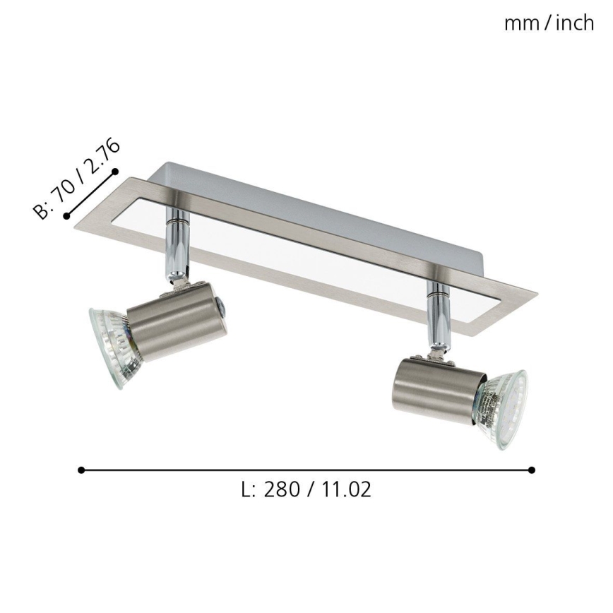 EGLO 90915 - Takbelysning  ROTTELO 2xGU10/LED/3W