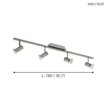 EGLO 90917 - Takbelysning ROTTELO 4xGU10/LED/3W