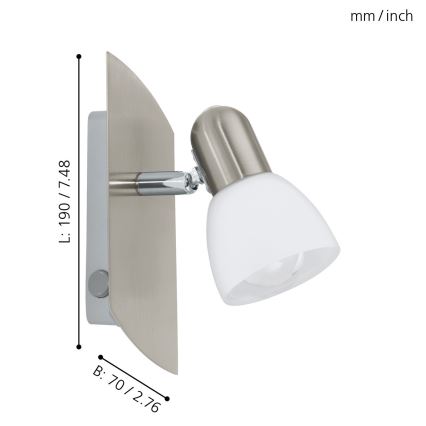 EGLO 90982 - Spotlight ENEA 1xE14/40W matt nickel / satin