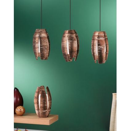 EGLO 91014 - Bordslampa MONGU 1xE27/60W brun