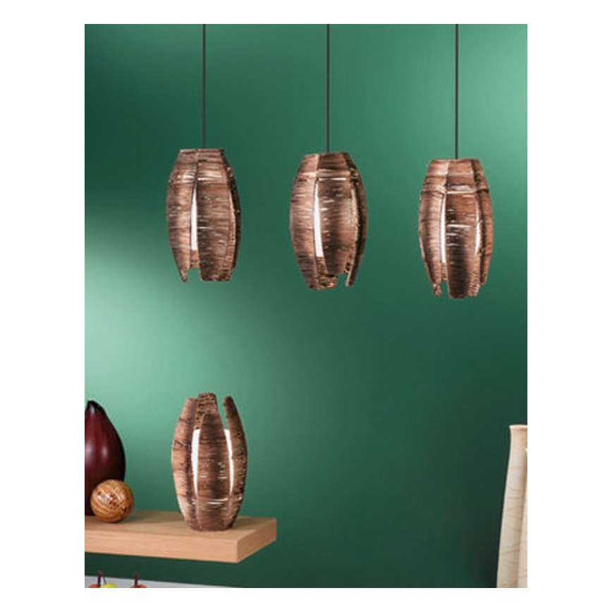 EGLO 91014 - Bordslampa MONGU 1xE27/60W brun