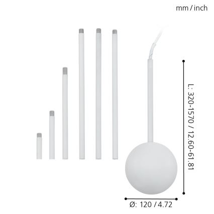 Eglo 92288 - kabel skydd EXTENTION vit