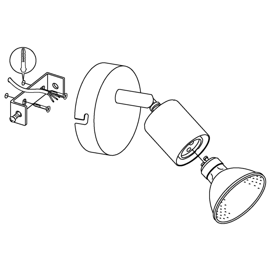 Eglo - LED väggspotlight LED 1xGU10/2,8W/230V