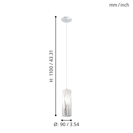 Eglo 92739 - Taklampa RIVATO 1xE27/60W/230V
