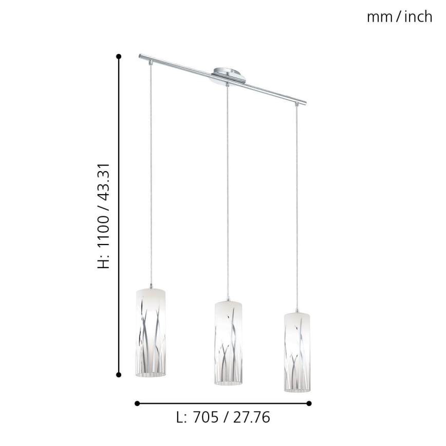 Eglo - Taklampa 3xE27/60W/230V