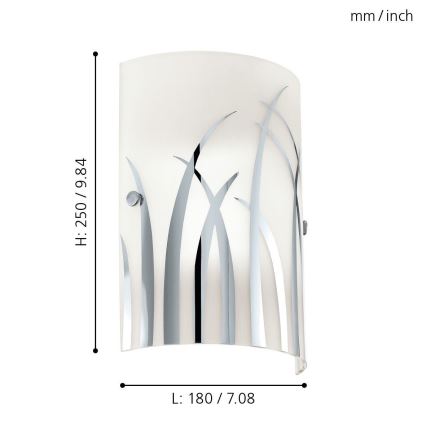 Eglo 92742 - Väggbelysning RIVATO 1xE14/42W/230V