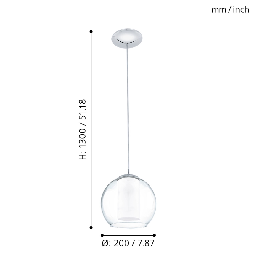 EGLO 92761 - Hängande lampa BOLSANO 1xE27/60W