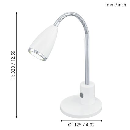 Eglo 92872 - Bordslampa FOX 1xGU10/3W/230V