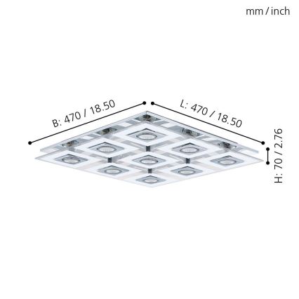 Eglo 92877 - LED Takbelysning CABO 9xGU10/3W/230V