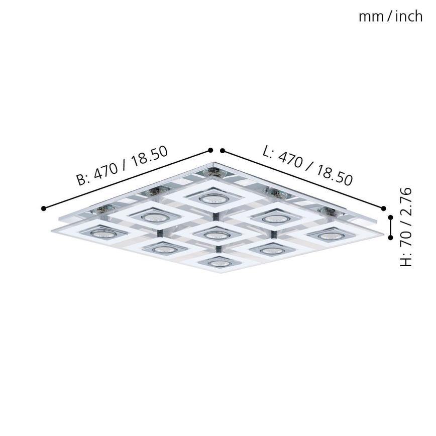 Eglo - LED taklampa 9xGU10/3W/230V