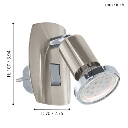 Eglo 92924 - LED-lampa Uttag MINI 4 1xGU10-LED/3W/230V