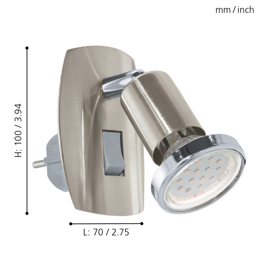 Eglo 92924 - LED-lampa Uttag MINI 4 1xGU10-LED/3W/230V
