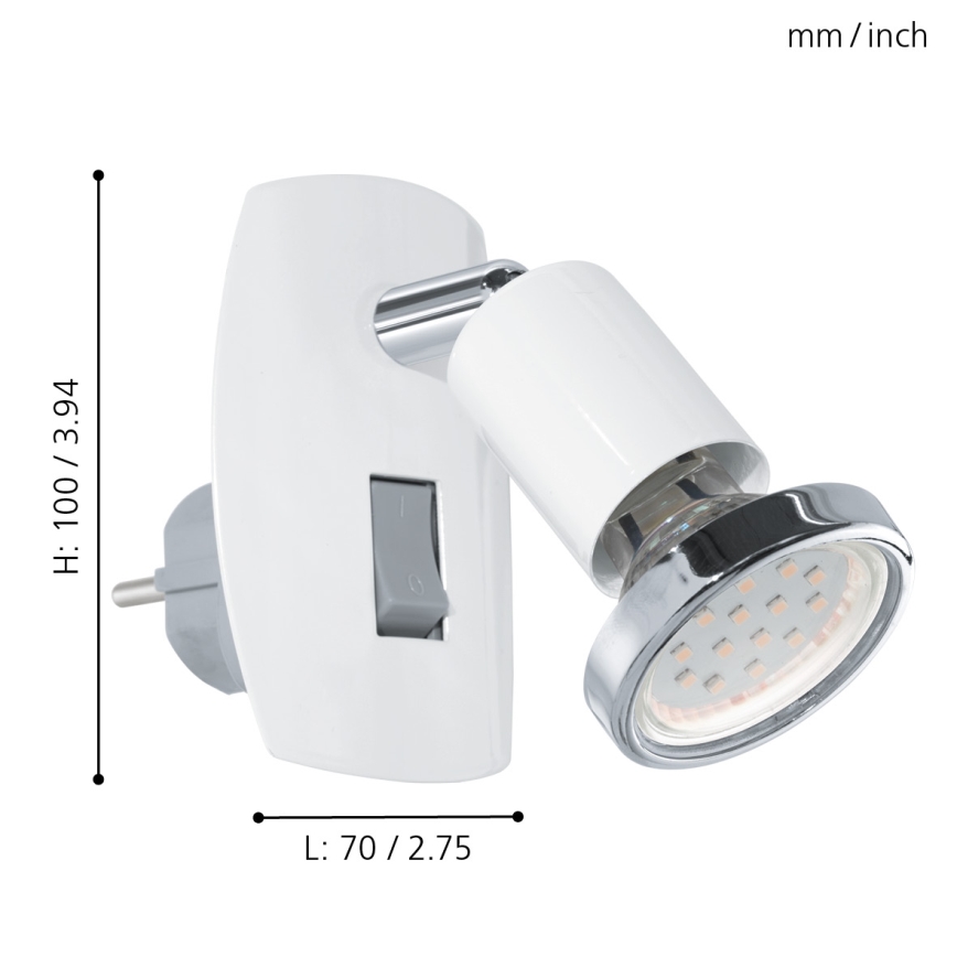 Eglo 92925 - LED-lampa Uttag MINI 4 1xGU10-LED/3W/230V