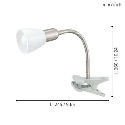 Eglo 92932 - LED-lampa med klämma DAKAR 3 1xE14-LED/4W/230V