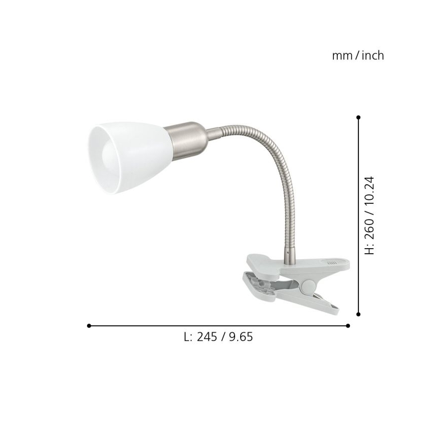 Eglo 92932 - LED-lampa med klämma DAKAR 3 1xE14-LED/4W/230V