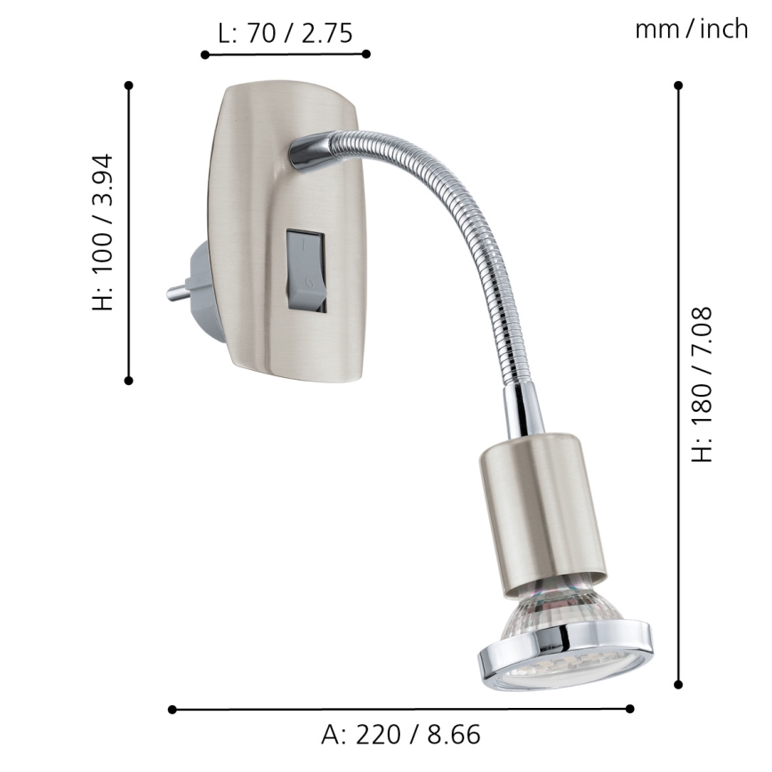 Eglo - LED Vägglampa med 1xGU10-LED/3W/230V